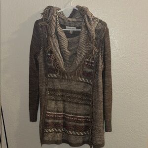 Knox Rose Brown and Cream Cowl Neck Sweater